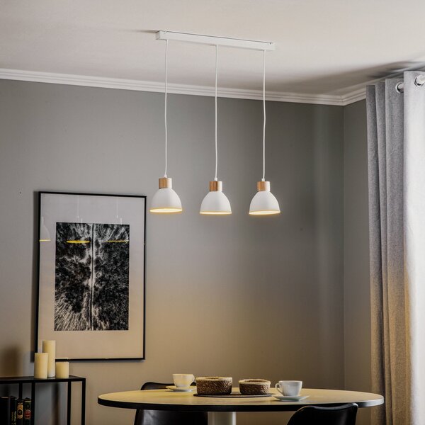 Lampada a sospensione Envostar, Tira, dimmerabile, Bianco, Soggiorno, Metallo, Scandinavo