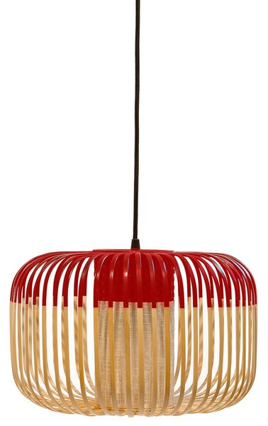 Lampada a sospensione Forestier, Bamboo Light S, dimmerabile, Rosso, Soggiorno, Bambù, Design