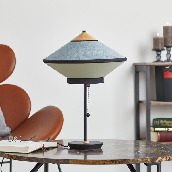 Lampade da tavolo Forestier, Cymbal S, Blu, Soggiorno, Tessuto / Tessile, Design