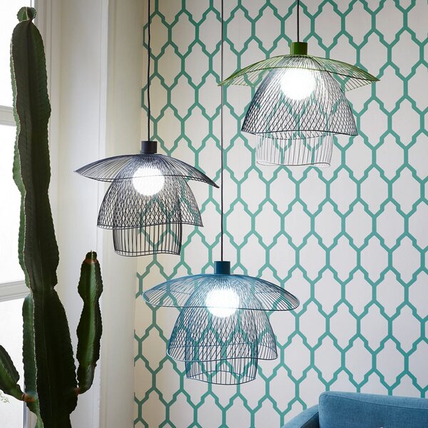 Lampada a sospensione Forestier, Papillon S, dimmerabile, Nero, Soggiorno, Metallo, Design