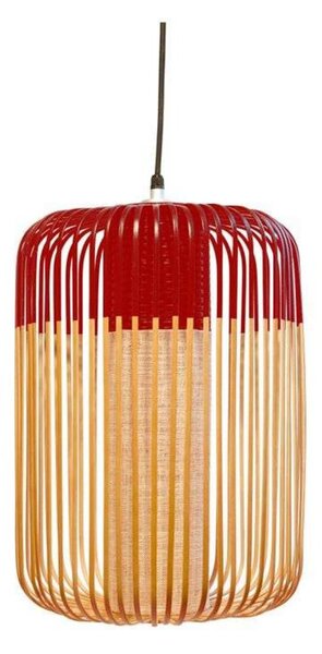 Lampada a sospensione Forestier, Bamboo, dimmerabile, Rosso, Soggiorno, Bambù, Boho