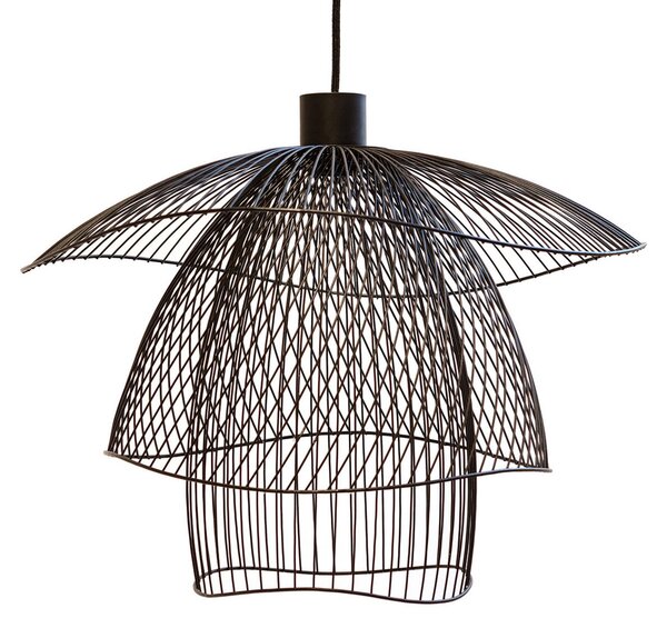 Lampada a sospensione Forestier, Papillon S, dimmerabile, Nero, Soggiorno, Metallo, Design