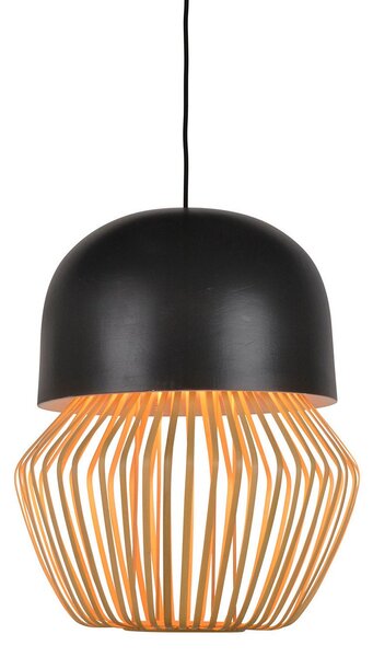 Lampada a sospensione Forestier, Anemos, dimmerabile, Nero, Soggiorno, Bambù, Design