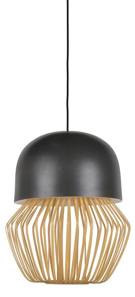 Lampada a sospensione Forestier, Anemos, dimmerabile, Nero, Soggiorno, Bambù, Design