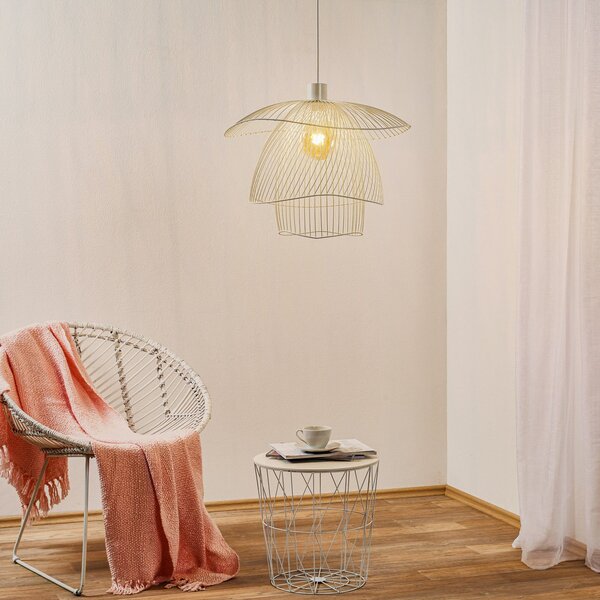 Lampada a sospensione Forestier, Papillon S, dimmerabile, Bianco, Soggiorno, Metallo, Design