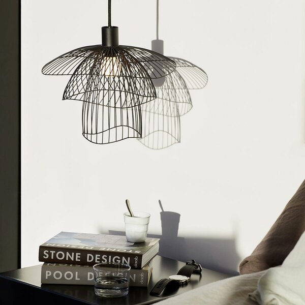 Lampada a sospensione Forestier, Papillon XS, dimmerabile, Nero, Soggiorno, Metallo, Design