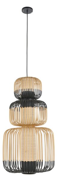 Lampada a sospensione Forestier, Bamboo, dimmerabile, Nero, Soggiorno, Bambù, Design