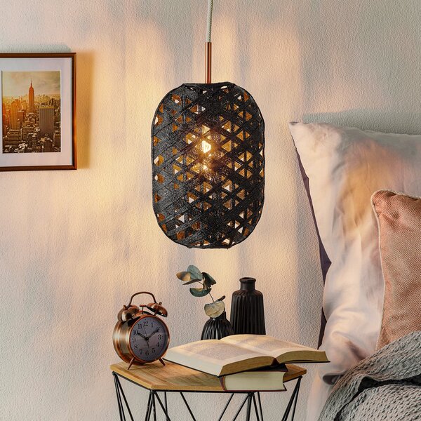 Lampada a sospensione Forestier, Capsule S, dimmerabile, Nero, Soggiorno, Bambù, Design