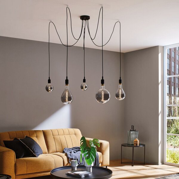 Lampada a sospensione Paulmann, Neordic Ketil, dimmerabile, Nero, Soggiorno, Plastica, Scandinavo
