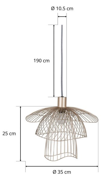 Lampada a sospensione Forestier, Papillon XS, dimmerabile, Beige, Soggiorno, Metallo, Design