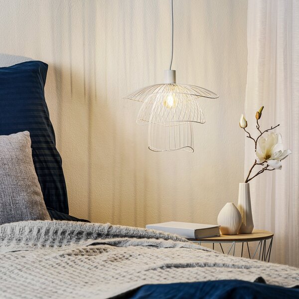 Lampada a sospensione Forestier, Papillon XS, dimmerabile, Bianco, Soggiorno, Metallo, Design
