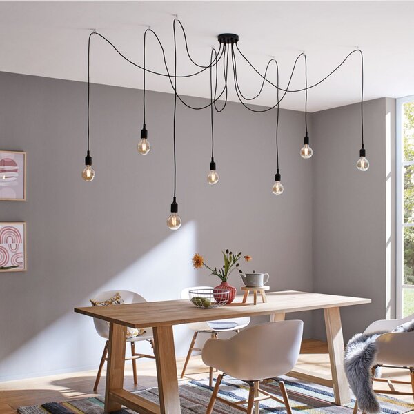 Lampada a sospensione Paulmann, Neordic Ketil, dimmerabile, Nero, Soggiorno, Plastica, Scandinavo