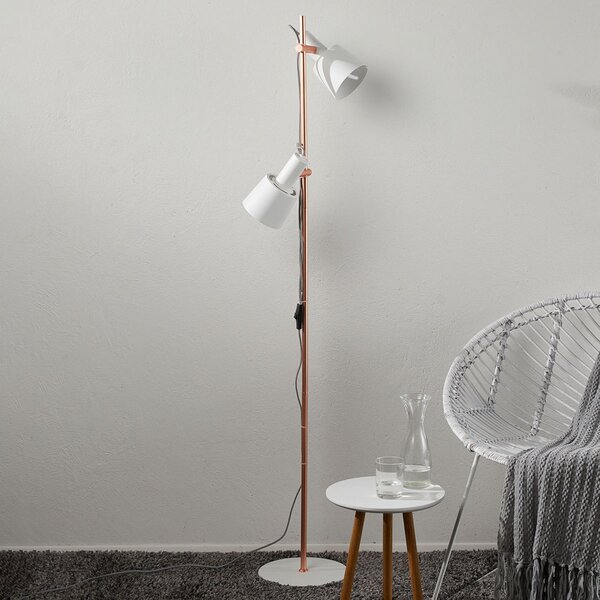 Lampada da terra Paulmann, Haldar, Bianco, Soggiorno, Metallo, Moderno