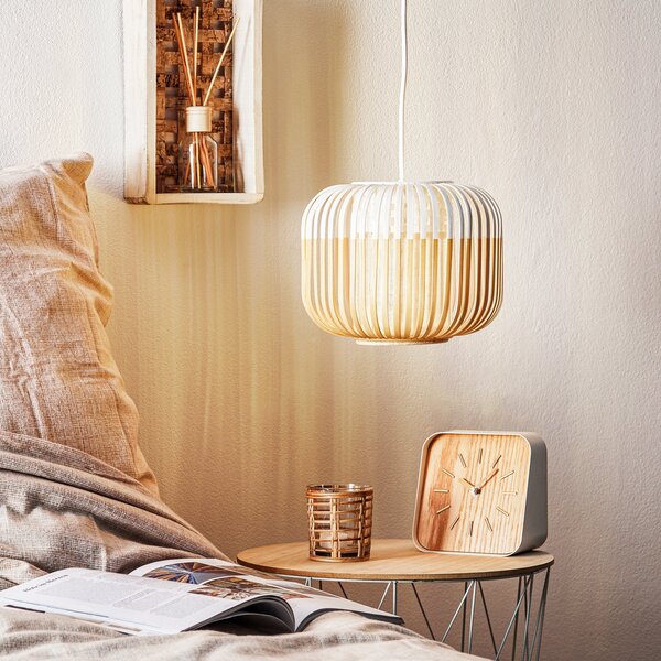Lampada a sospensione Forestier, Bamboo Light XS, dimmerabile, Bianco, Soggiorno, Bambù, Design