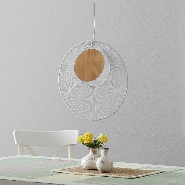 Lampada a sospensione Forestier, Oyster, dimmerabile, Bianco, Soggiorno, Metallo, Design