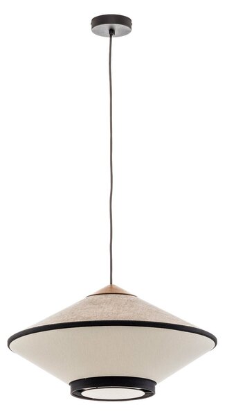 Lampada a sospensione Forestier, Cymbal S, dimmerabile, Beige, Soggiorno, Tessuto / Tessile, Design