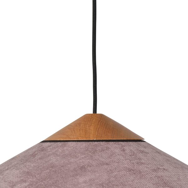 Lampada a sospensione Forestier, Cymbal S, dimmerabile, Viola, Soggiorno, Tessuto / Tessile, Design