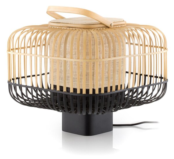 Lampade da tavolo Forestier, Bamboo Square S, Nero, Soggiorno, Bambù, Design