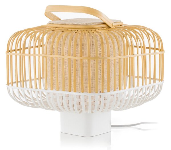 Lampade da tavolo Forestier, Bamboo Square S, Bianco, Soggiorno, Bambù, Design