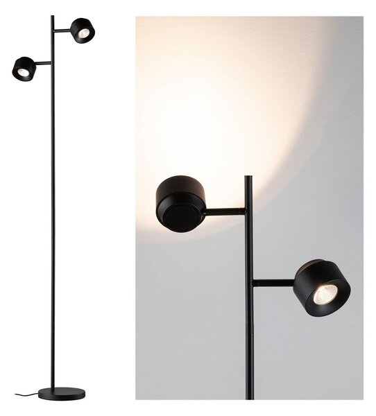 Lampada da terra Paulmann, Puric Pane I, dimmerabile, Nero, Soggiorno, Metallo, Moderno