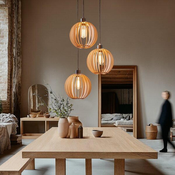 Lampada a sospensione Envostar, Clay, dimmerabile, Legno, Soggiorno, Legno, Scandinavo