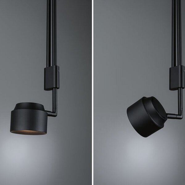 Lampada a sospensione Paulmann, Puric Pane, dimmerabile, Nero, Soggiorno, Plastica, Moderno