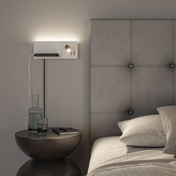 Applique da parete Paulmann, Serra, dimmerabile, Nero, Camera da letto, Ottone, Moderno