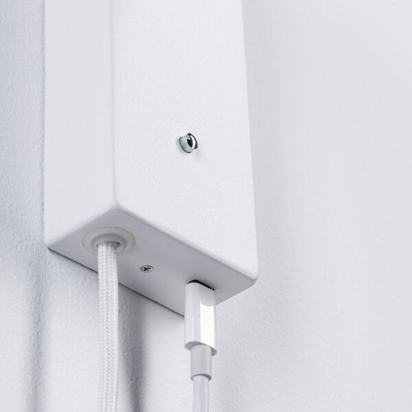 Applique da parete Paulmann, Hulda USB, dimmerabile, Bianco, Camera da letto, Metallo, Moderno