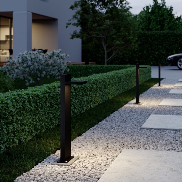 Lampade da esterno Lucande, Silvan, Nero, Terrazza, Alluminio, Moderno