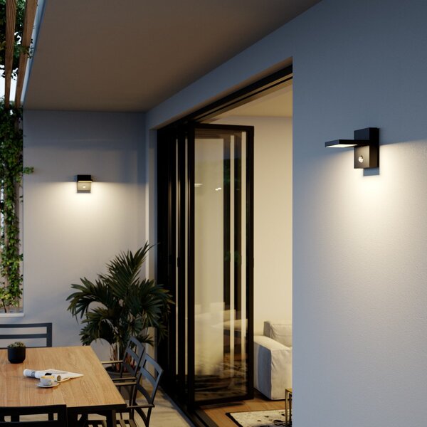 Lampade da esterno Lucande, Silvan, Nero, Balcone, Alluminio, Moderno