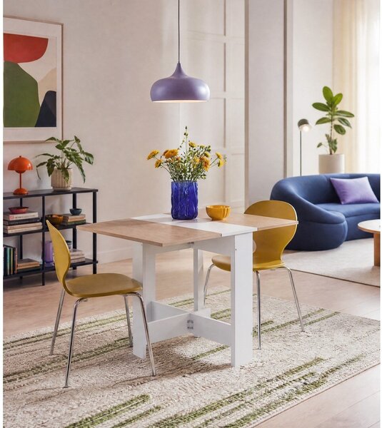 Tavolo da pranzo pieghevole con piano in rovere 76x28 cm Papillon - TemaHome
