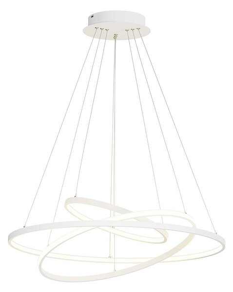 Lampada a sospensione Lucande, Ezana, dimmerabile, Bianco, Soggiorno, Metallo, Moderno