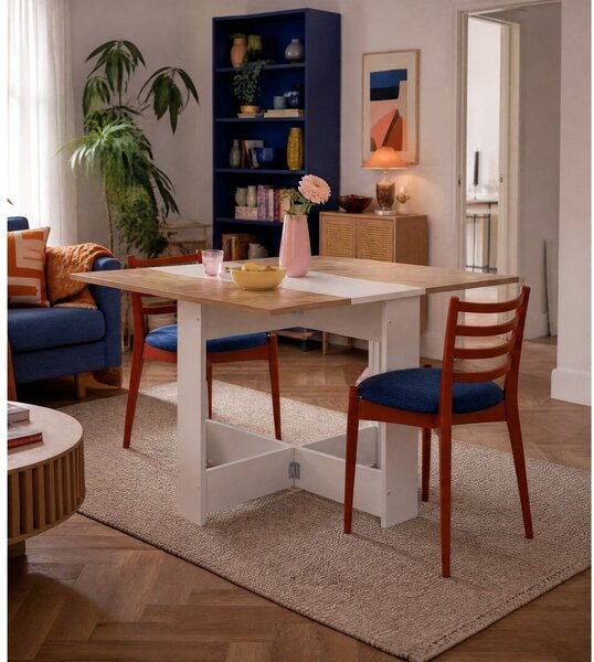 Tavolo da pranzo pieghevole con piano in rovere 76x28 cm Papillon - TemaHome