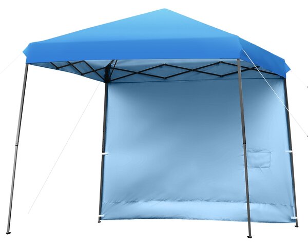 Costway Tenda con parete laterale smontabile e altezza regolabile, Gazebo pieghevole con borsa con rotelle Blu