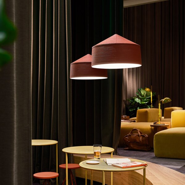 Lampada a sospensione MARSET, Zenc, dimmerabile, Rosso, Soggiorno, Plastica, Design