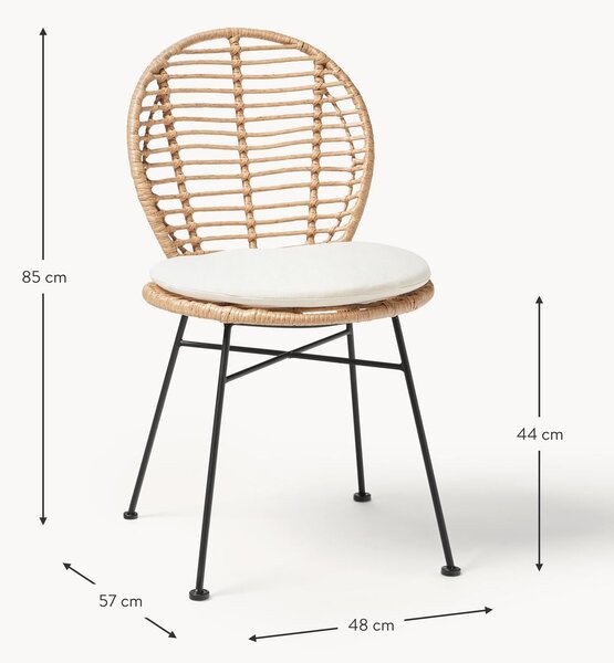 Sedie in polirattan con cuscino Cordula 2 pz