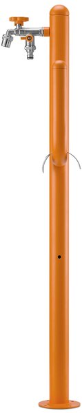 Fontana da Giardino ARIZONA Doppio rubinetto il secondo con attacco rapido Acciaio Alluminio Belfer Dimensioni 32x17xh 102 cm - peso 4 kg colore Arancione