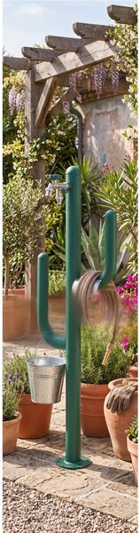 Fontana da Giardino ARIZONA Doppio rubinetto il secondo con attacco rapido Acciaio Alluminio Belfer Dimensioni 32x17xh 102 cm - peso 4 kg colore Verde
