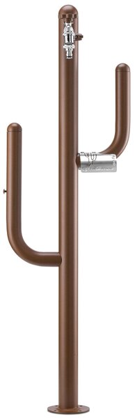 Fontana da Giardino ARIZONA Doppio rubinetto il secondo con attacco rapido Acciaio Alluminio Belfer Dimensioni 32x17xh 102 cm - peso 4 kg colore Ruggine