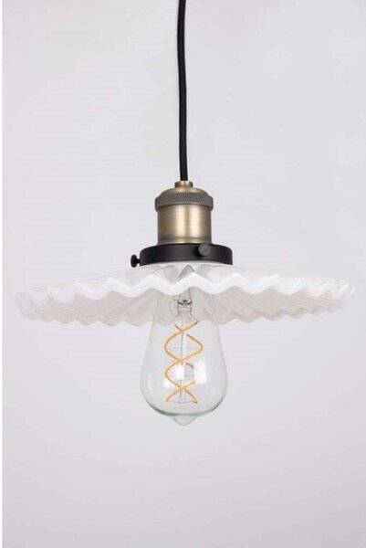 Lampada a sospensione Globen Lighting, COBBLER, dimmerabile, Bianco, Sala da pranzo, Vetro, Vintage