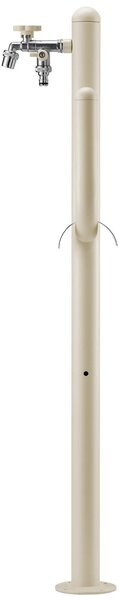 Fontana da Giardino ARIZONA Doppio rubinetto il secondo con attacco rapido Acciaio Alluminio Belfer Dimensioni 32x17xh 102 cm - peso 4 kg colore Avorio
