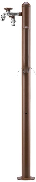 Fontana da Giardino ARIZONA Doppio rubinetto il secondo con attacco rapido Acciaio Alluminio Belfer Dimensioni 32x17xh 102 cm - peso 4 kg colore Ruggine