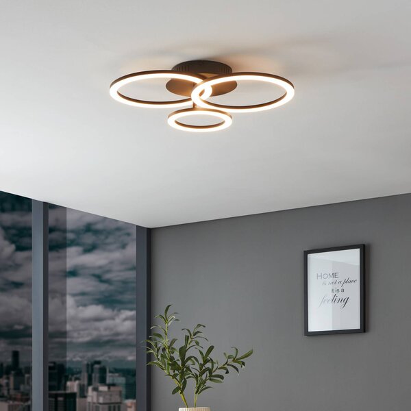 EGLO connect Plafoniera smart Parrapos-Z, dimmerabile, Nero, Soggiorno / Sala da pranzo, Metallo, Moderno