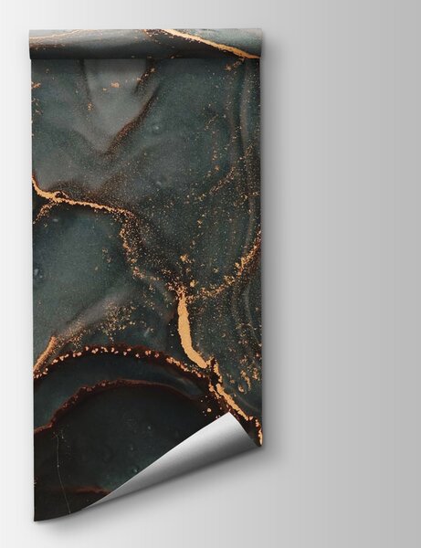 Carta da parati Sfumature di verde acqua e rame, Carta da parati Marmo, Carta da parati popolare, u16119 - Tapeko.it