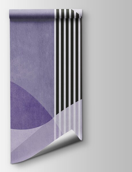 Carta da parati Un disegno geometrico viola e nero, Carta da parati lastrazione, Carta da parati popolare, u74075v4 - Tapeko.it