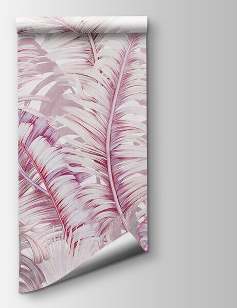 Carta da parati Fogliame rosa tenue dalle tonalità delicate, Carta da parati Floreale, Carta da parati popolare, u94469v3 - Tapeko.it