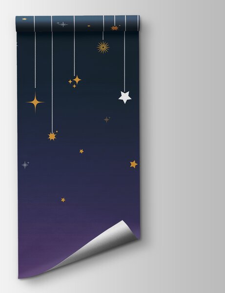 Carta da parati Stelle e stelle da linee, Carta da parati per Bambini, Carta da parati popolare, u98767v2 - Tapeko.it