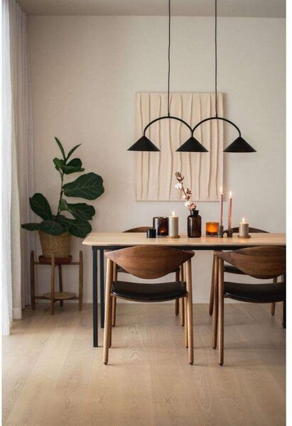 Lampada a sospensione Globen Lighting, CURVE 3, dimmerabile, Nero, Cucina, Metallo, Vintage