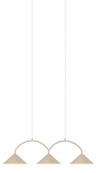 Lampada a sospensione Globen Lighting, CURVE 3, dimmerabile, Beige, Cucina, Metallo, Vintage
