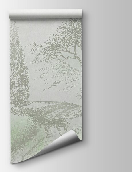 Carta da parati Disegno di un paesaggio, Carta da parati Natura, Carta da parati popolare, u99570v1 - Tapeko.it